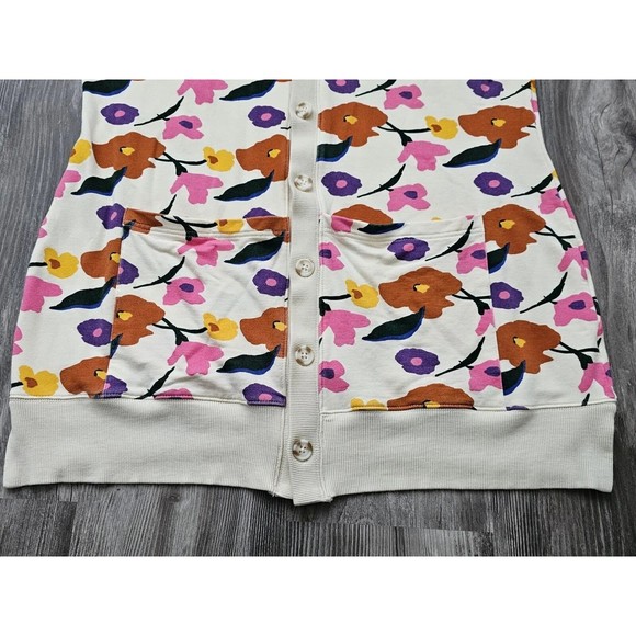 Evy's Tree Vivie in Bright Floral Sweatshirt Cardigan Sweater Size Large L - Picture 11 of 16